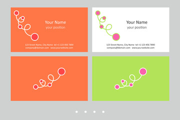 Business card template. Attractiveness in two color schemes.