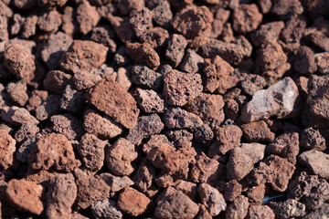 red lava rocks stones background