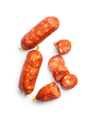 Sliced mini salami sausages