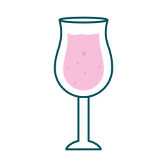 hurricane cocktail glass cup line and fill style icon design, Alcohol drink bar and beverage theme Vector illustration