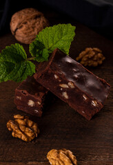 Homemade chocolate with nuts