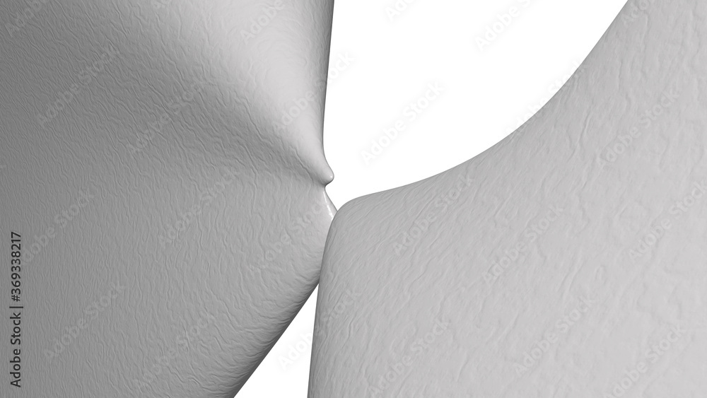 Poster mathematical shape made of snow monochromic 3d curved abstract background image made of plain marble