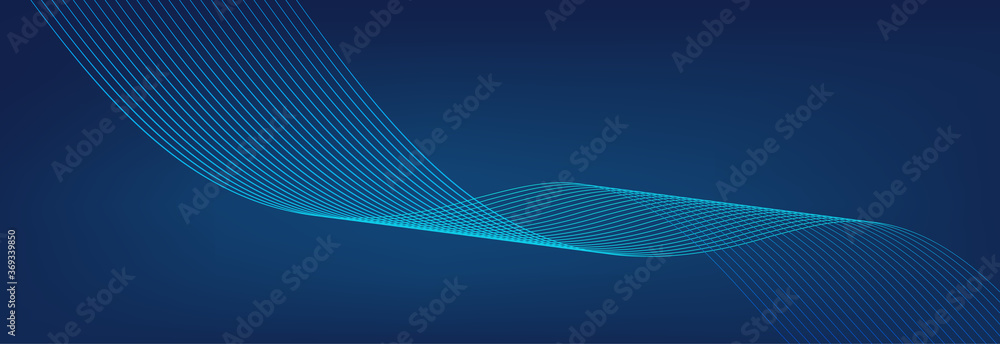 Aufkleber blue wave background. abstract curve dotted line. technology vector. colorful shiny wave with lines 