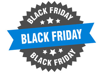 black friday round isolated ribbon label. black friday sign