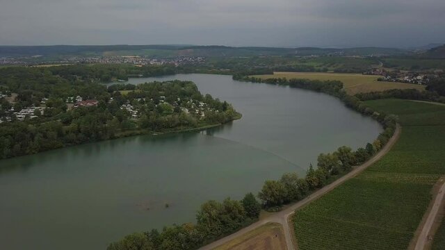 Breitenauer See (Lake Breitenau) at Loewenstein, Germany - the lake is closed for the public during the Corona Pandemic in August 2020.