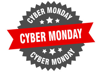 cyber monday round isolated ribbon label. cyber monday sign