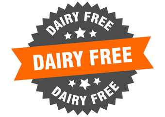 dairy free round isolated ribbon label. dairy free sign