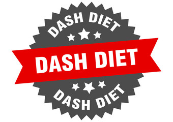 dash diet round isolated ribbon label. dash diet sign