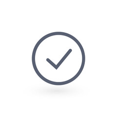 Circle tick mark approved Icon Vector Illustration. Checkmark confirm circle icon button flat for apps and websites symbol, icon checkmark choice, checkbox button for choose.