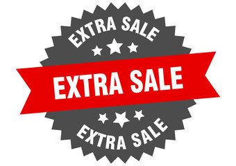 extra sale round isolated ribbon label. extra sale sign