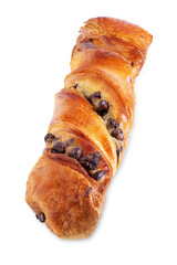 Chocolate cookie Twists on a white isolated background
