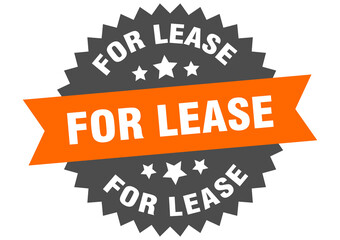 for lease round isolated ribbon label. for lease sign