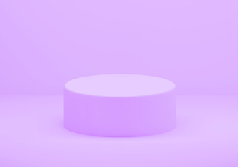 Purple Stage Podium Scene, Blank product stand, mock up. 3d render
