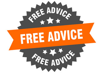 free advice round isolated ribbon label. free advice sign