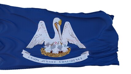 Louisiana Flag isolated on white background. 3d illustration
