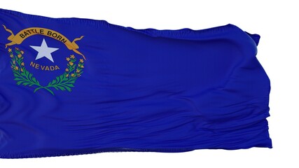 Nevada Flag isolated on white background. 3d illustration
