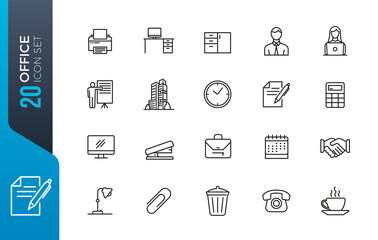 minimal office icon set