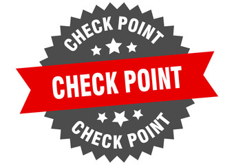 check point round isolated ribbon label. check point sign