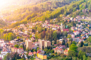 Sumburk - part of Tanvald town in Jizera Mountais, Czech Republic