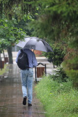 man with umbrella
