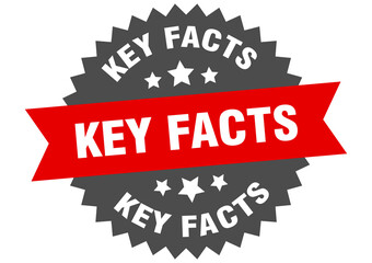 key facts round isolated ribbon label. key facts sign