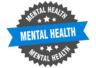 mental health round isolated ribbon label. mental health sign