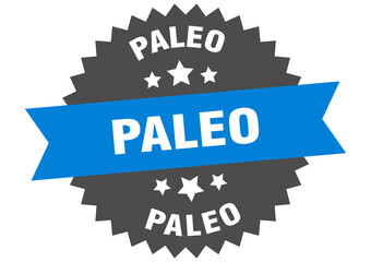 paleo round isolated ribbon label. paleo sign