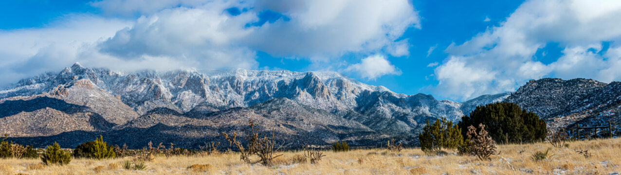 Panorama of the Sandia Mountains New Mexico from the Foothills 