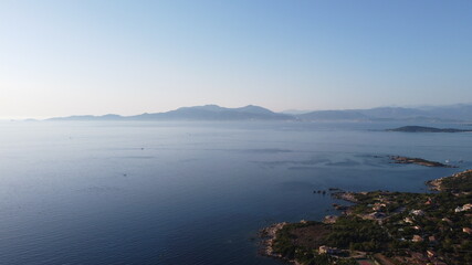 Beautiful View of Islands in Ajjacio Bay in Corsica