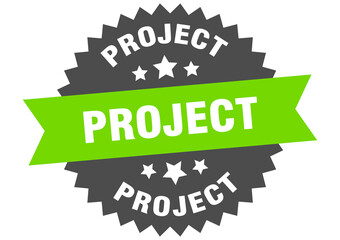 project round isolated ribbon label. project sign