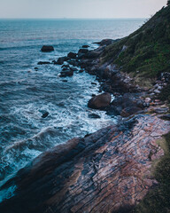 rocky coast at sunset