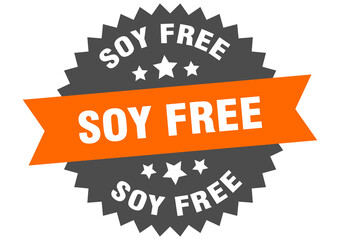 soy free round isolated ribbon label. soy free sign