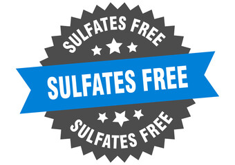 sulfates free round isolated ribbon label. sulfates free sign