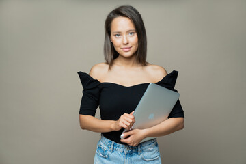 young woman with a book