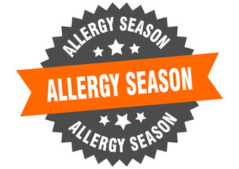 allergy season round isolated ribbon label. allergy season sign