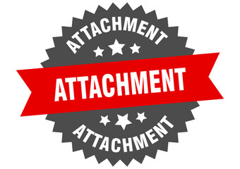 Obraz premium attachment round isolated ribbon label. attachment sign