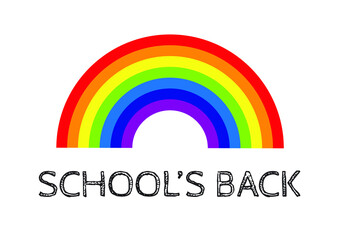 School’s back rainbow vector illustration