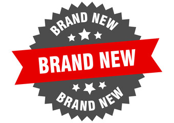 Obraz premium brand new round isolated ribbon label. brand new sign