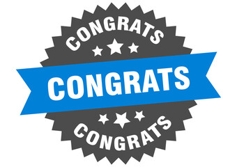 congrats round isolated ribbon label. congrats sign