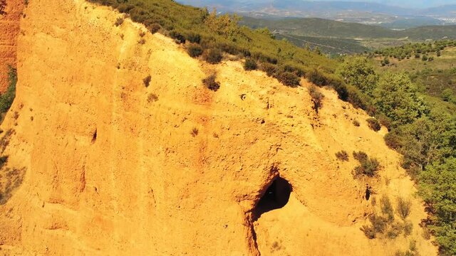 Las Medulas. Roman gold mine in Leon,Spain  Aerial Drone Footage. UNESCO World  Heritage Site