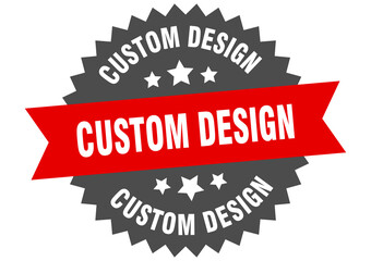 custom design round isolated ribbon label. custom design sign