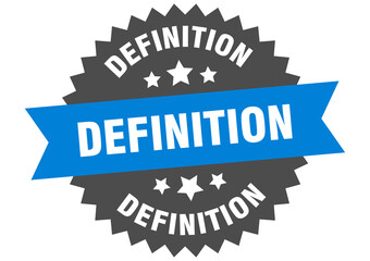 definition round isolated ribbon label. definition sign