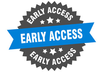 early access round isolated ribbon label. early access sign