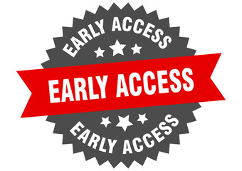 early access round isolated ribbon label. early access sign