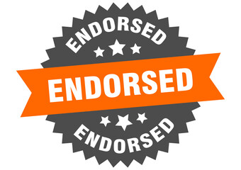 endorsed round isolated ribbon label. endorsed sign