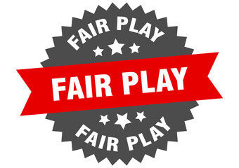 fair play round isolated ribbon label. fair play sign