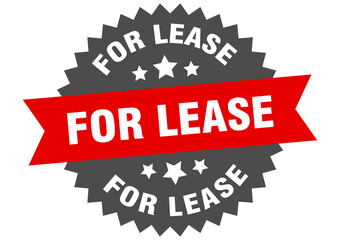 for lease round isolated ribbon label. for lease sign
