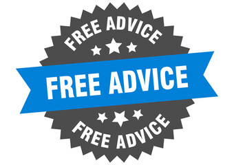 Fototapeta premium free advice round isolated ribbon label. free advice sign
