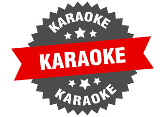 Obraz premium karaoke round isolated ribbon label. karaoke sign