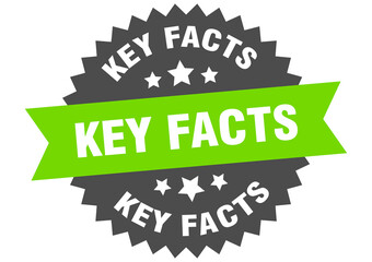 key facts round isolated ribbon label. key facts sign